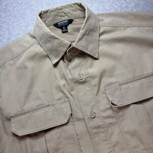 Blackhawk Warrior Wear Mens XL Tan Ripstop Tactical SS Button Down Shirt